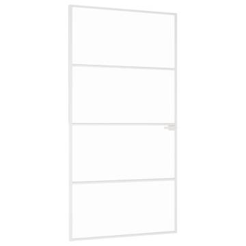 Interior Door White 102x201.5 cm - Tempered Glass & Aluminium