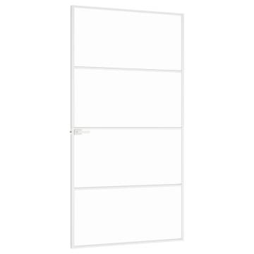 Interior Door White 102x201.5 cm - Tempered Glass & Aluminium