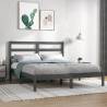 Bed Frame Grey Solid Wood 150x200 cm King Size Colour grey Size 150 x 200 cm 