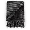 Elegant Black Cotton Throw Squares 125x150 cm | Hipo Market