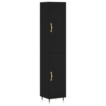 Elegant Highboard in Black - 34.5x34x180 cm | HipoMarket