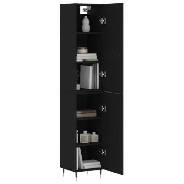 Elegant Highboard in Black - 34.5x34x180 cm | HipoMarket