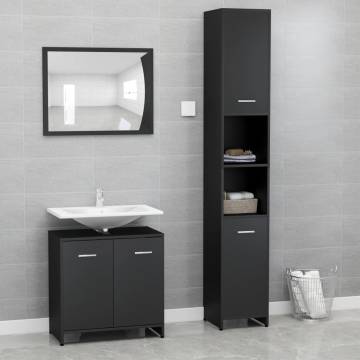 3 Piece Black Bathroom Furniture Set - Stylish & Functional