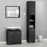 3 Piece Bathroom Furniture Set Black Engineered Wood Colour black Number of 1 Number of Pieces 