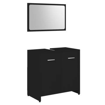 3 Piece Black Bathroom Furniture Set - Stylish & Functional