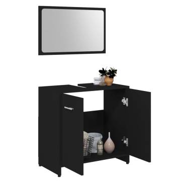 3 Piece Black Bathroom Furniture Set - Stylish & Functional