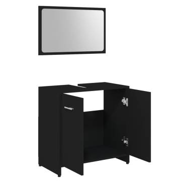 3 Piece Black Bathroom Furniture Set - Stylish & Functional