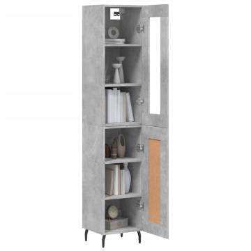 Stylish Highboard Concrete Grey - 34.5x34x180 cm | HipoMarket