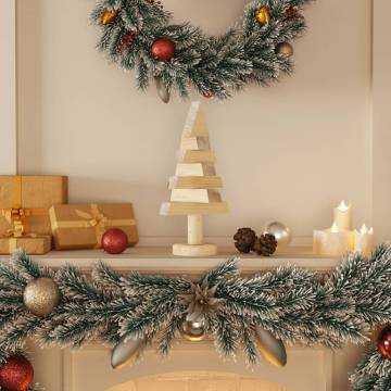 Wooden Christmas Trees for Deco - 2 pcs, 30 cm Solid Pine