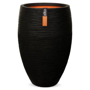 Capi Vase Nature Rib Deluxe 45x72 cm Black | Hipomarket