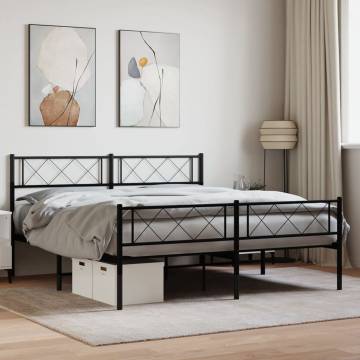 Black King Size Metal Bed Frame | Stylish & Sturdy Design