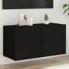 TV Wall Cabinet with LED Lights Black 80x35x41 cm Colour black Size 80 x 35 x 41 cm Quantity in Package 1 