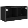 TV Wall Cabinet with LED Lights - Black 80x35x41 cm