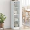 Highboard with Glass Doors White 35x37x142 cm Colour white Quantity in Package 1 