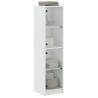 Stylish Highboard with Glass Doors - White 35x37x142 cm