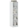 Stylish Highboard with Glass Doors - White 35x37x142 cm