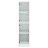 Stylish Highboard with Glass Doors - White 35x37x142 cm