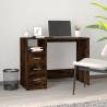 Desk with Drawers Smoked Oak 102x50x76 cm Engineered Wood Colour smoked oak 