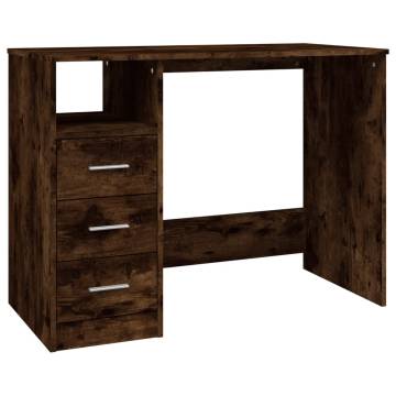 Elegant Smoked Oak Desk with Drawers - 102x50 cm | HipoMarket