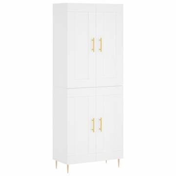 Stylish Highboard in White - 69.5x34x180 cm | HipoMarket