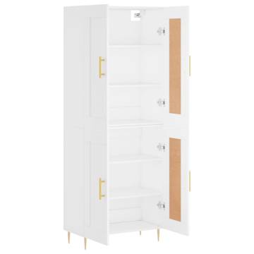 Stylish Highboard in White - 69.5x34x180 cm | HipoMarket