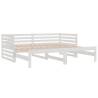 Pull-out Day Bed White - Solid Wood Pine (90x190 cm)