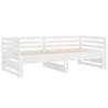 Pull-out Day Bed White - Solid Wood Pine (90x190 cm)