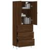 Stylish Highboard Brown Oak - 69.5x34x180 cm Engineered Wood