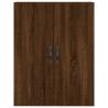 Stylish Highboard Brown Oak - 69.5x34x180 cm Engineered Wood