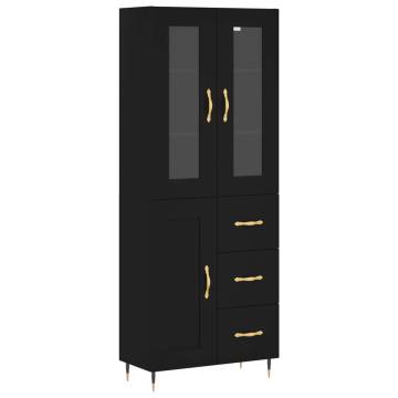 Stylish Highboard Black 69.5x34x180 cm - Hipomarket UK