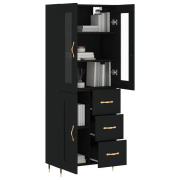 Stylish Highboard Black 69.5x34x180 cm - Hipomarket UK