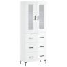 Stylish Highboard High Gloss White - 69.5x34x180 cm