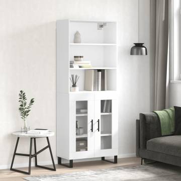 Elegant Highboard White 69.5x34x180 cm - Stylish Storage Solution