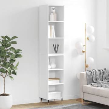 Stylish Highboard in White | 34.5x32.5x180 cm | HipoMarket