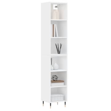 Stylish Highboard in White | 34.5x32.5x180 cm | HipoMarket