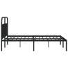 Stylish Black Metal Bed Frame with Headboard - 160x200 cm