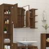 Brown Oak Bathroom Mirror Cabinet - 80x20.5x64 cm