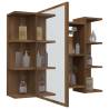 Brown Oak Bathroom Mirror Cabinet - 80x20.5x64 cm