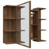 Brown Oak Bathroom Mirror Cabinet - 80x20.5x64 cm