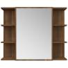 Brown Oak Bathroom Mirror Cabinet - 80x20.5x64 cm