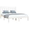 White Solid Wood Bed Frame 120x190 cm - Small Double