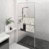 Walk-in Shower Wall with Shelf Chrome 90x195 cm ESG Glass&Aluminium Colour chrome Size 90 x 195 cm Model stone design 