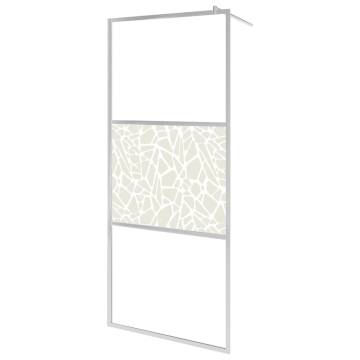 Modern Walk-in Shower Wall with Chrome Shelf - 90x195 cm