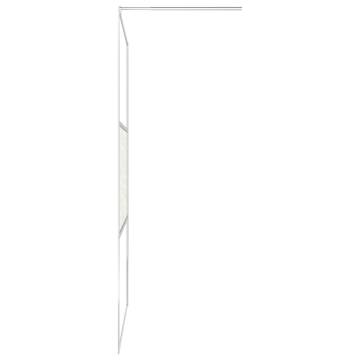 Modern Walk-in Shower Wall with Chrome Shelf - 90x195 cm