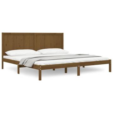 Honey Brown Solid Wood Pine Bed Frame 200x200 cm - Hipomarket