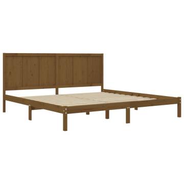 Honey Brown Solid Wood Pine Bed Frame 200x200 cm - Hipomarket