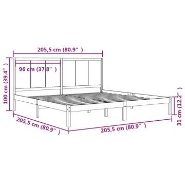 Honey Brown Solid Wood Pine Bed Frame 200x200 cm - Hipomarket