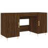 Elegant Brown Oak Desk - 140x50 cm | Quality Engineered Wood