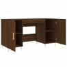 Elegant Brown Oak Desk - 140x50 cm | Quality Engineered Wood