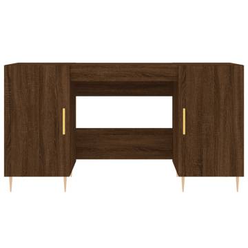 Elegant Brown Oak Desk - 140x50 cm | Quality Engineered Wood